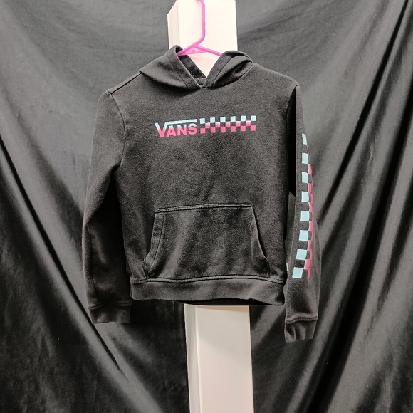 Vans Other - Vans Kids Black Hoodie with Pink and Blue Accents
